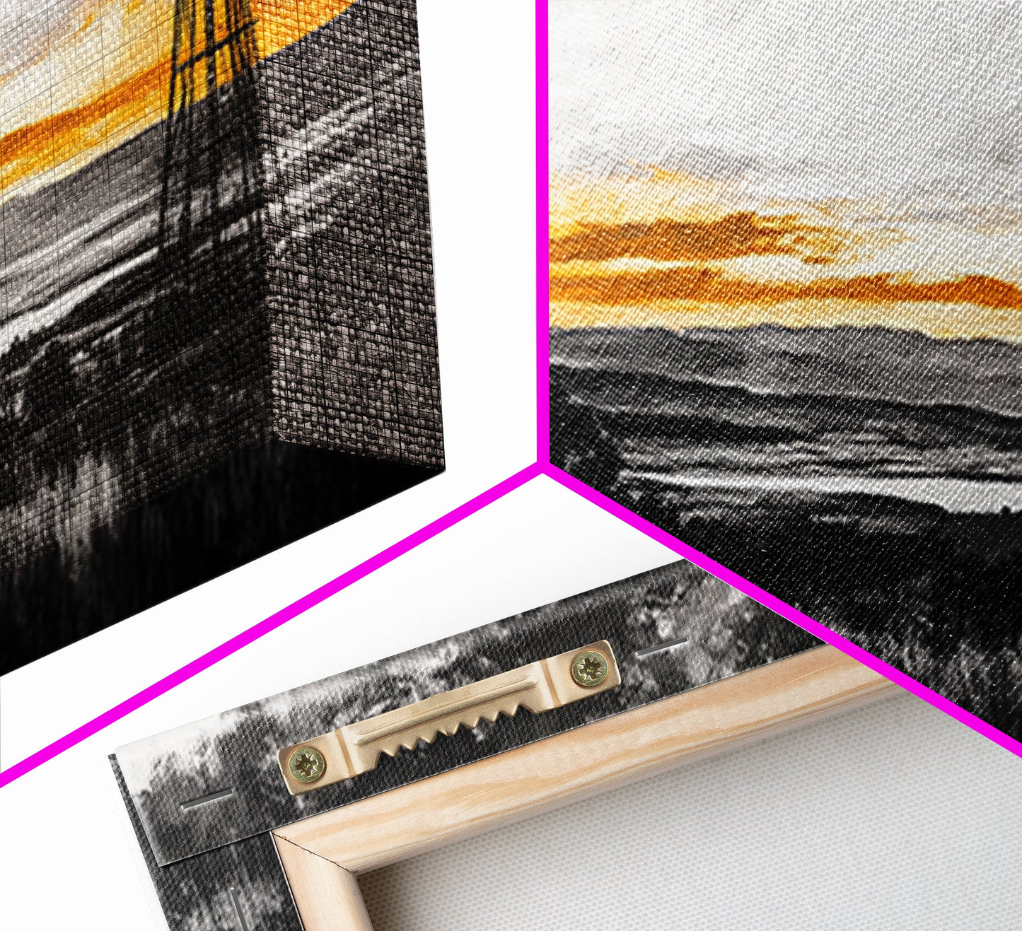 Windmill Sunset, windmill wall art, rustic decor, farmhouse art, landscape painting, extra wide art, framed canvas print, panoramic art