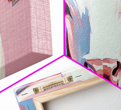 Texas Longhorn, Rustic Wall Art, Bull and Bear Art, Southwest Wall Art, Extra Wide Art, Pink Orange Wall Art, Canvas Print, Farmhouse Art