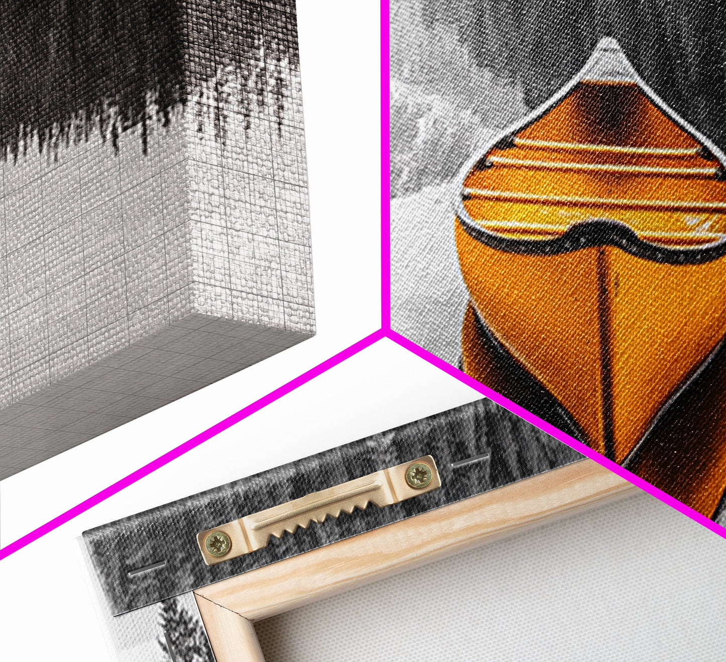 Reflections of Nature, lake Tahoe art, pine tree art, landscape painting, nature wall art, extra wide art, panoramic art, Canvas Print