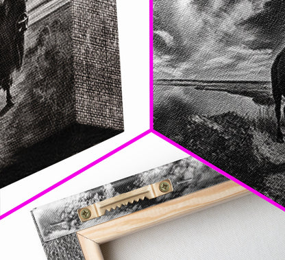 Bison Landscape, Southwest Wall Art, Rustic Wall Art, Moody Art, Panoramic Art, Extra Wide Art, Nature Wall Art, Framed Canvas Print