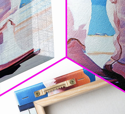 Cowgirl Boots, coastal cowgirl wall art, pink abstract art, rustic art, fashion painting, boho art, framed canvas print, gift idea