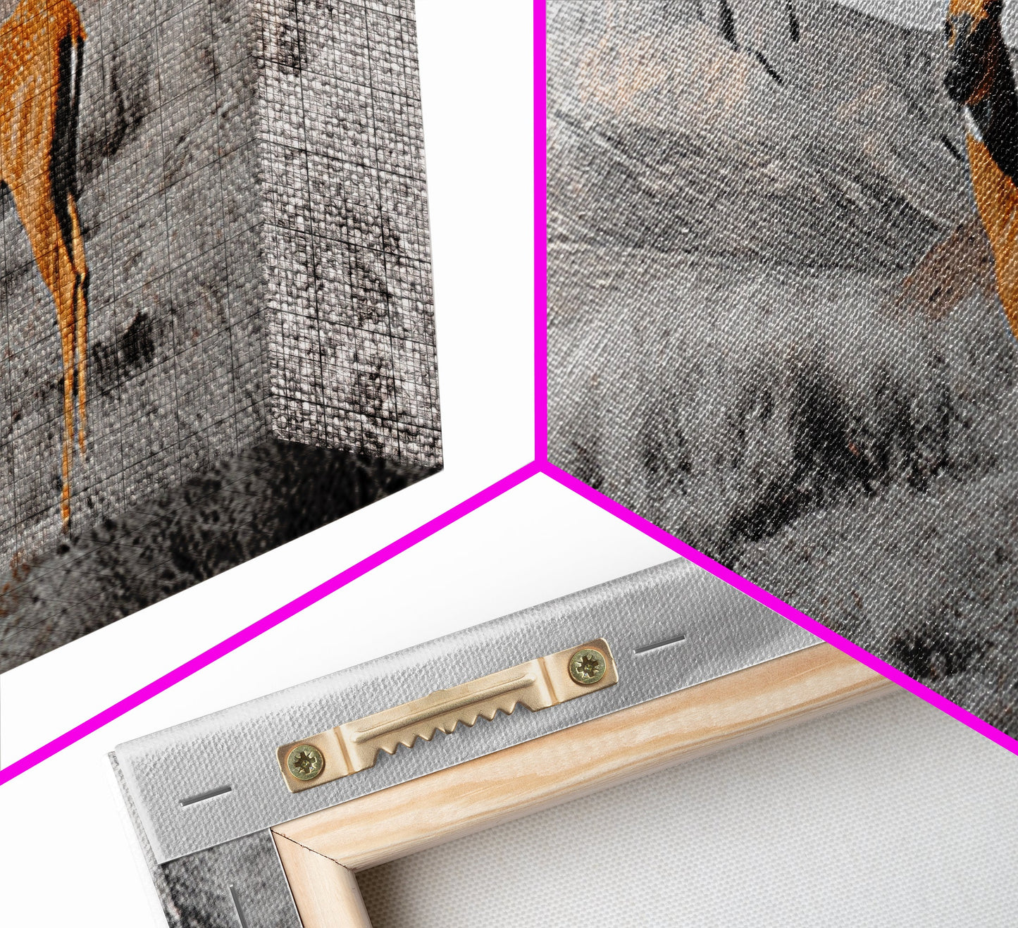 Desert Deer, Southwest Wall Art, Wildlife Painting, Rustic Wall Art, Nature Decor, Extra Wide Art, Horizontal Wall Art, Framed Canvas Print