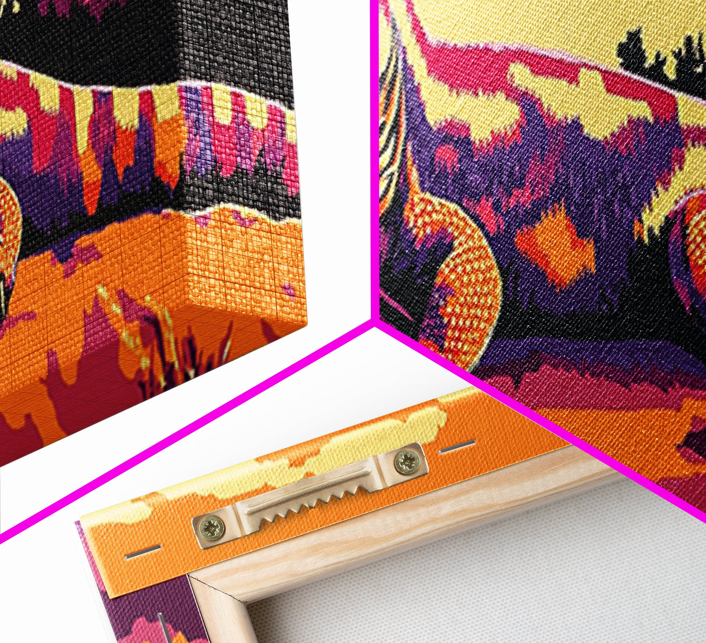 Geometrische Wandkunst, gerahmter Leinwanddruck, Wandkunst im Südwest-Stil, Chicano-Kunst, extra breite Kunstwerke, rustikale Wandkunst, stimmungsvolle Kunst, Kunst für über dem Sofa