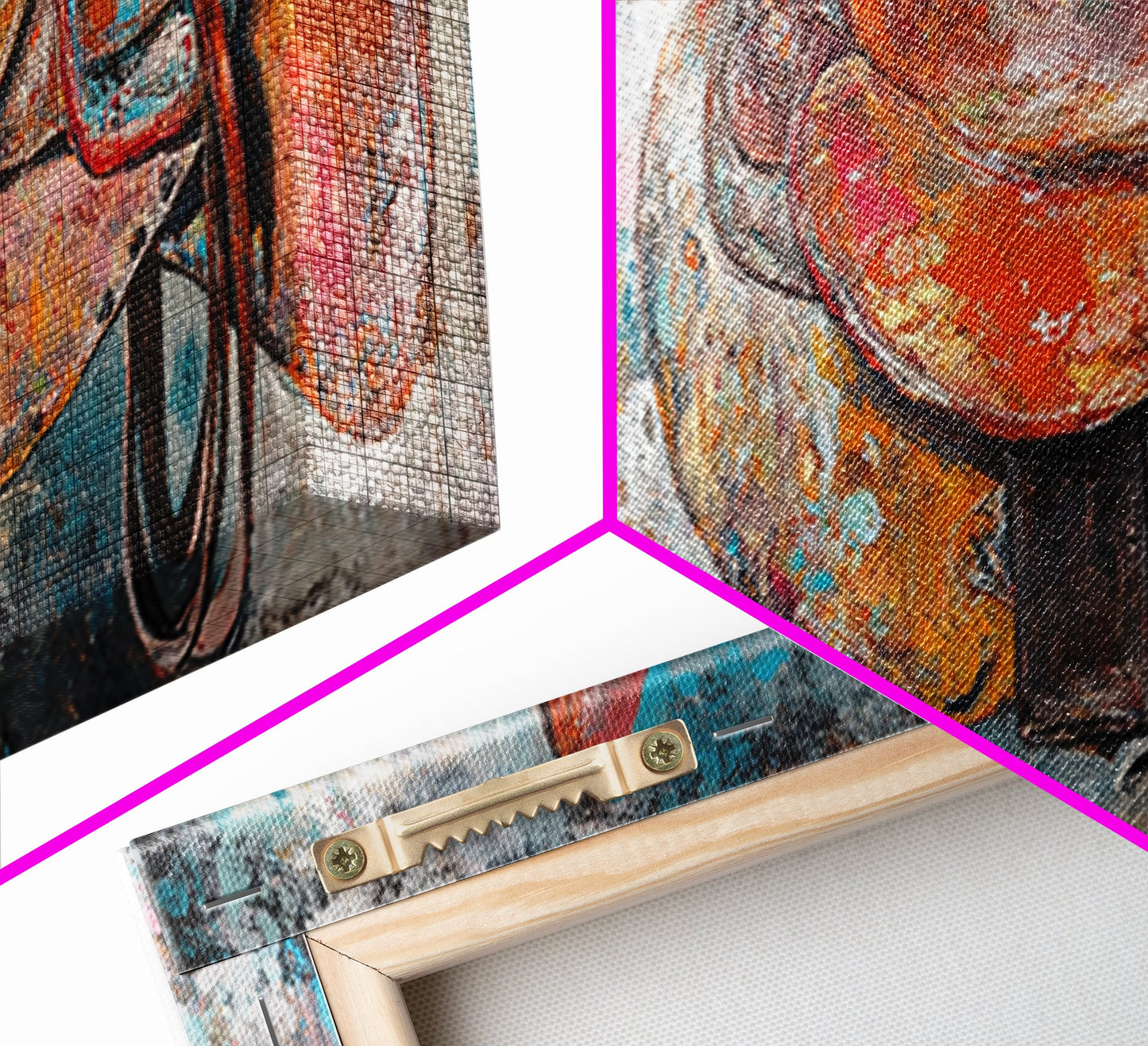 Abstract Saddle, horse wall art, abstract art, rustic decor, extra wide art, framed canvas print, above sofa art, living room decor