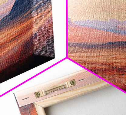 Mountain painting, landscape painting, southwest wall art, extra wide art, panoramic art, framed canvas print, Joshua tree art, moody art