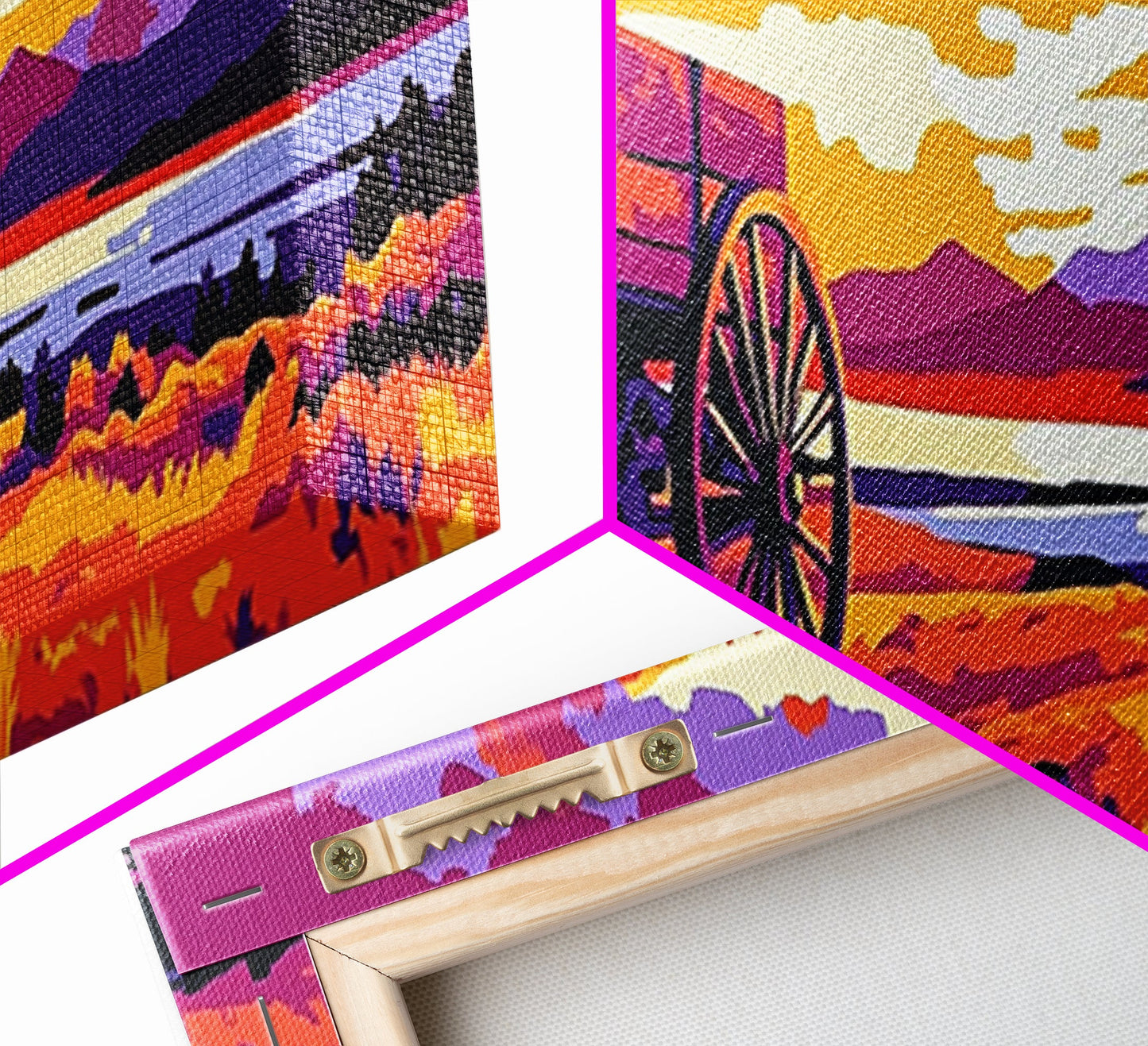 Seaside Wagon, nautical painting, coastal wall art, rustic beach decor, farmhouse art, extra wide panoramic art, framed canvas print