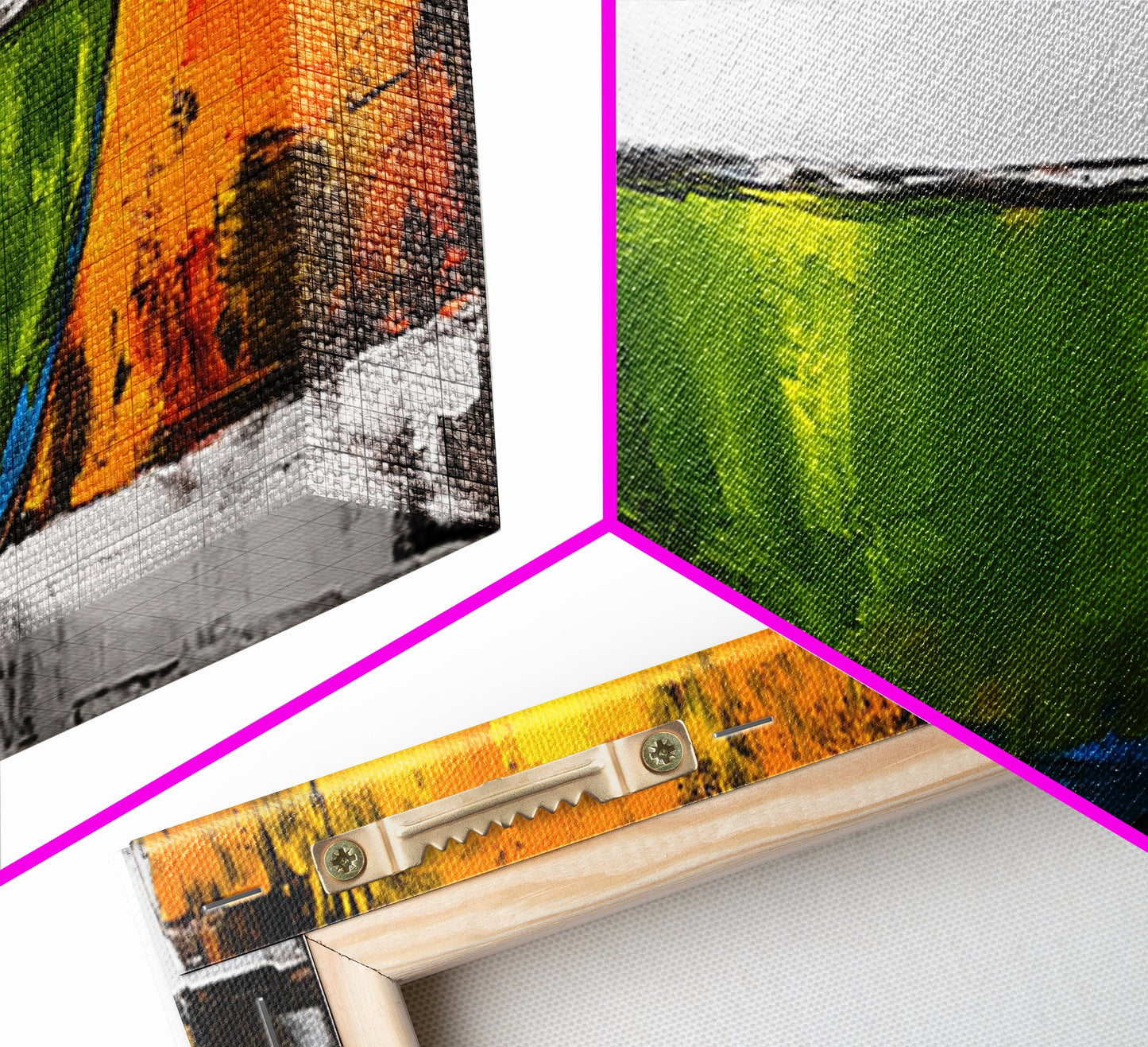 Abstract Bowl, food review kitchen art, wabi sabi art, green wall art, rustic wall art, modern decor, Framed Canvas Print, therapy art