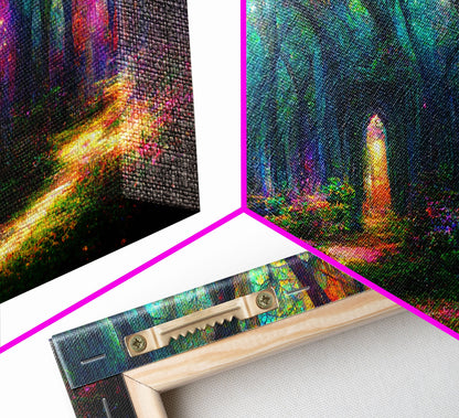 Beautiful Fantasy wall art, canvas print, magical forest, fantasy landscape art, ready to hang wall art
