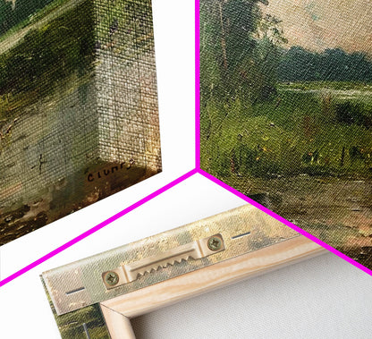 NuevArt Vintage Landscape Art Print | Vintage Painting | Wall Art | Large Print | Landscape Painting | Fall Art Print | Framed Canvas