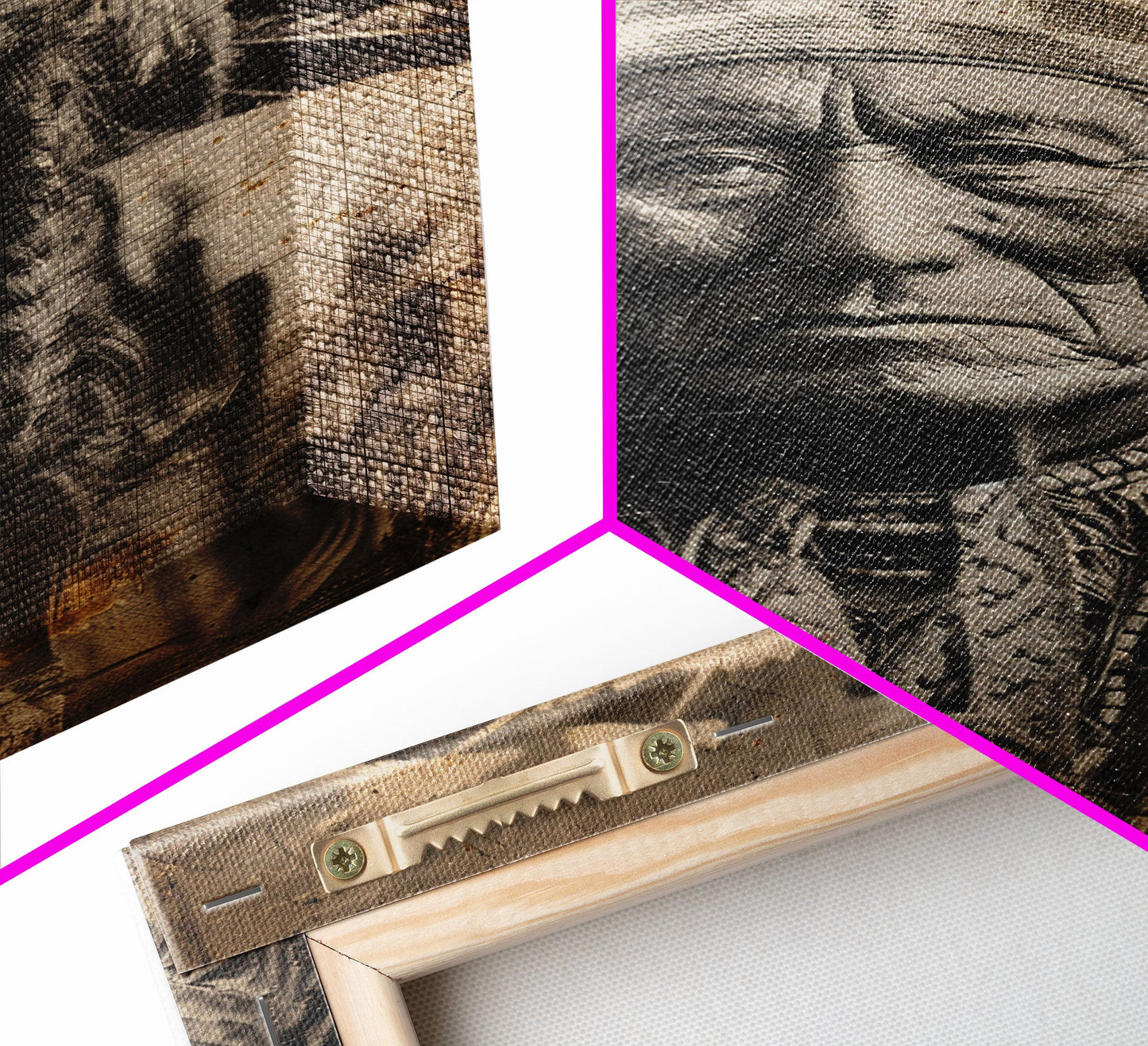 Native American Chief Portrait - Sepia Canvas Print, Historical Wall Art, Indigenous Art for Home, Rustic Native American Decor