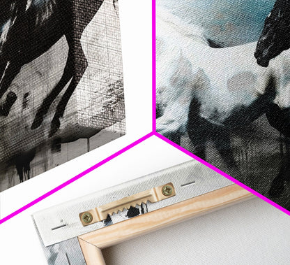 Stunning Trio of Horses Running in Field, Perfect for Living Room Art, Framed Canvas Print, Bedroom Decor, Home Decoration, Horse Lover Gift