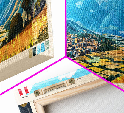 Cajamarca, Peru Panoramic Travel Poster Canvas Print, Cajamarca, Peru Painting, Peru Art, Cajamarca Travel Art, Guest Room Painting