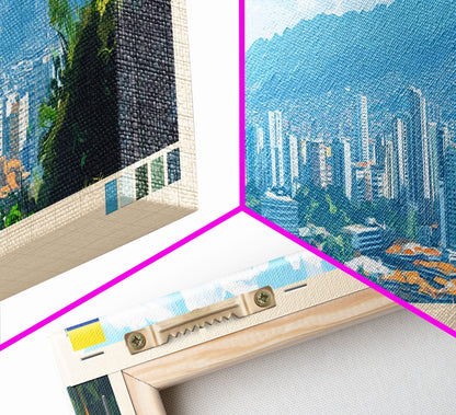Cali, Colombia Travel Poster Panoramic Canvas Print, Cali, Colombia Painting, Colombia Art, Cali Travel Art, Guest Room Painting