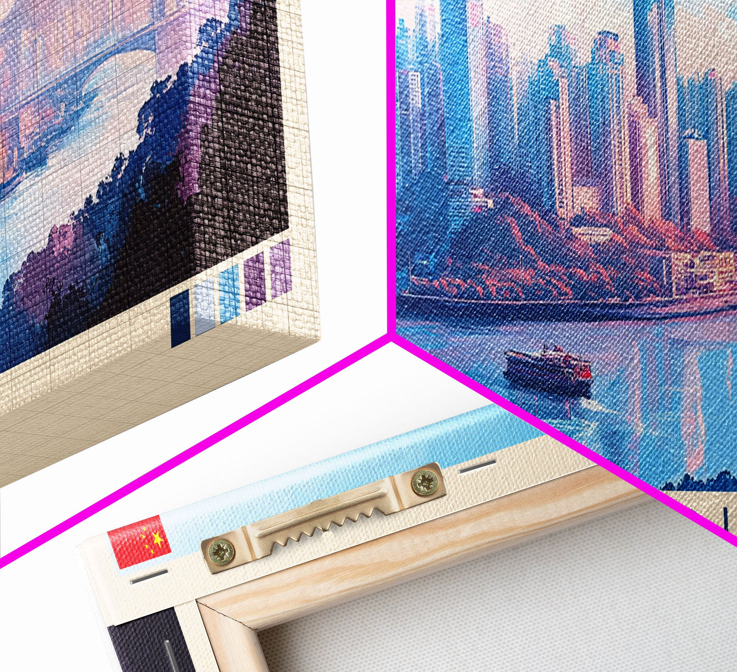 Chongqing, China Panoramic Travel Poster Canvas Print, Chongqing, China Painting, China Art, Chongqing Travel Art, Guest Room Painting