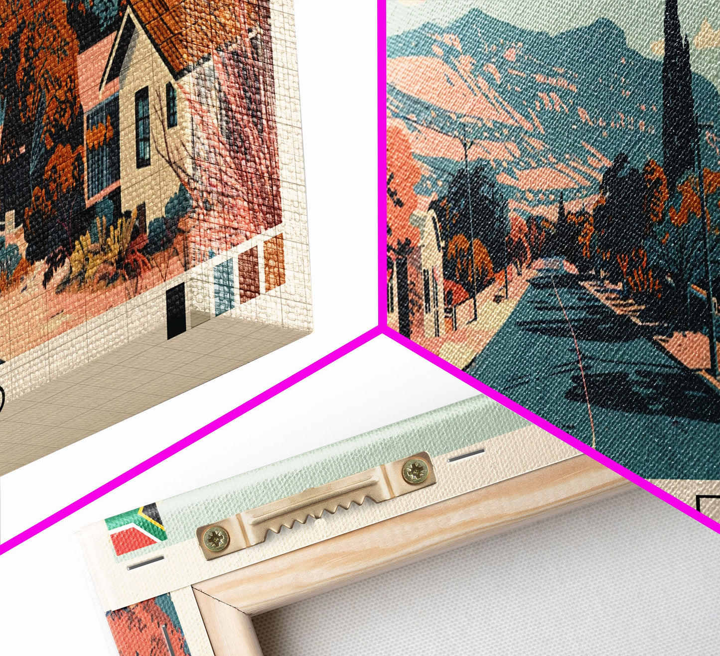 Botshabelo, South Africa Panoramic Canvas Print, Botshabelo, South Africa Painting, South Africa Art, Botshabelo Travel Poster, Travel Art, Guest Room Painting