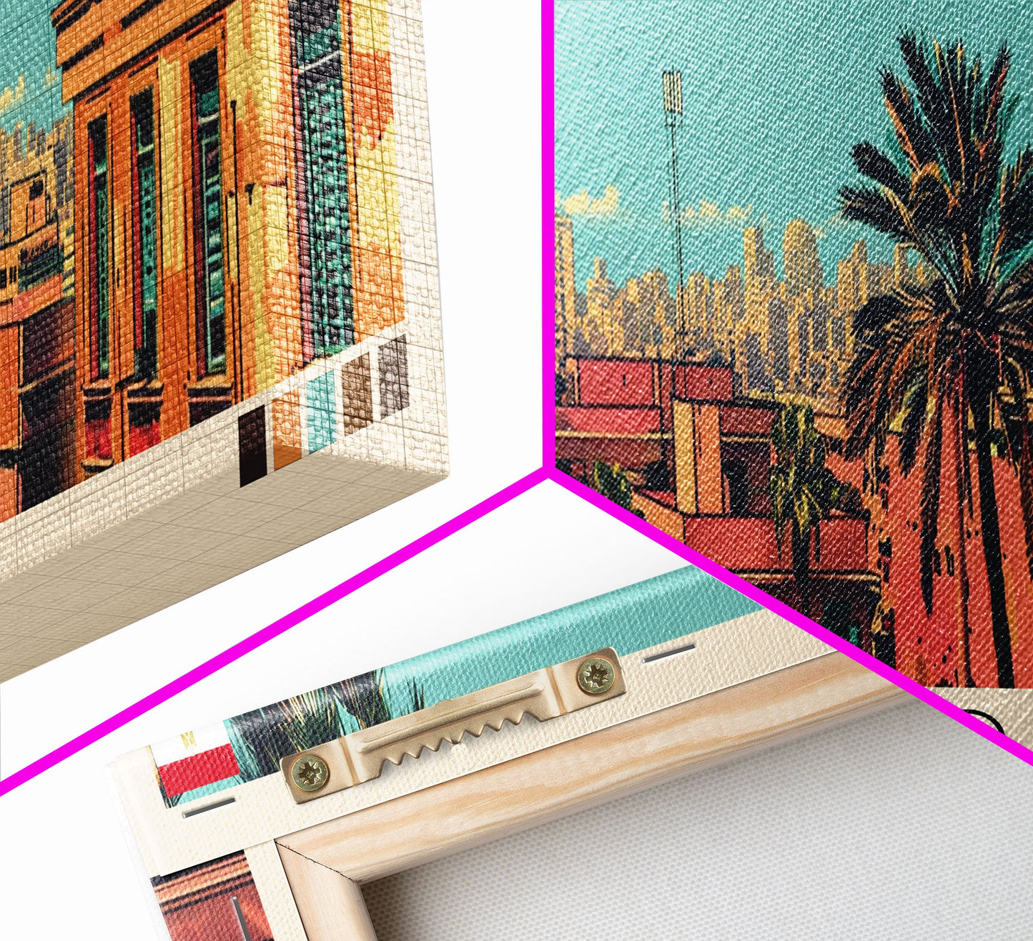 Cairo, Egypt Panoramic Canvas Print, Cairo, Egypt Painting, Egypt Art, Cairo Travel Poster, Travel Art, Housewarming Gift