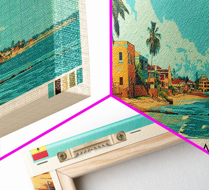 Cape Coast, Ghana Panoramic Canvas Print, Cape Coast, Ghana Painting, Ghana Art, Cape Coast Travel Poster, Travel Art, Living Room Painting