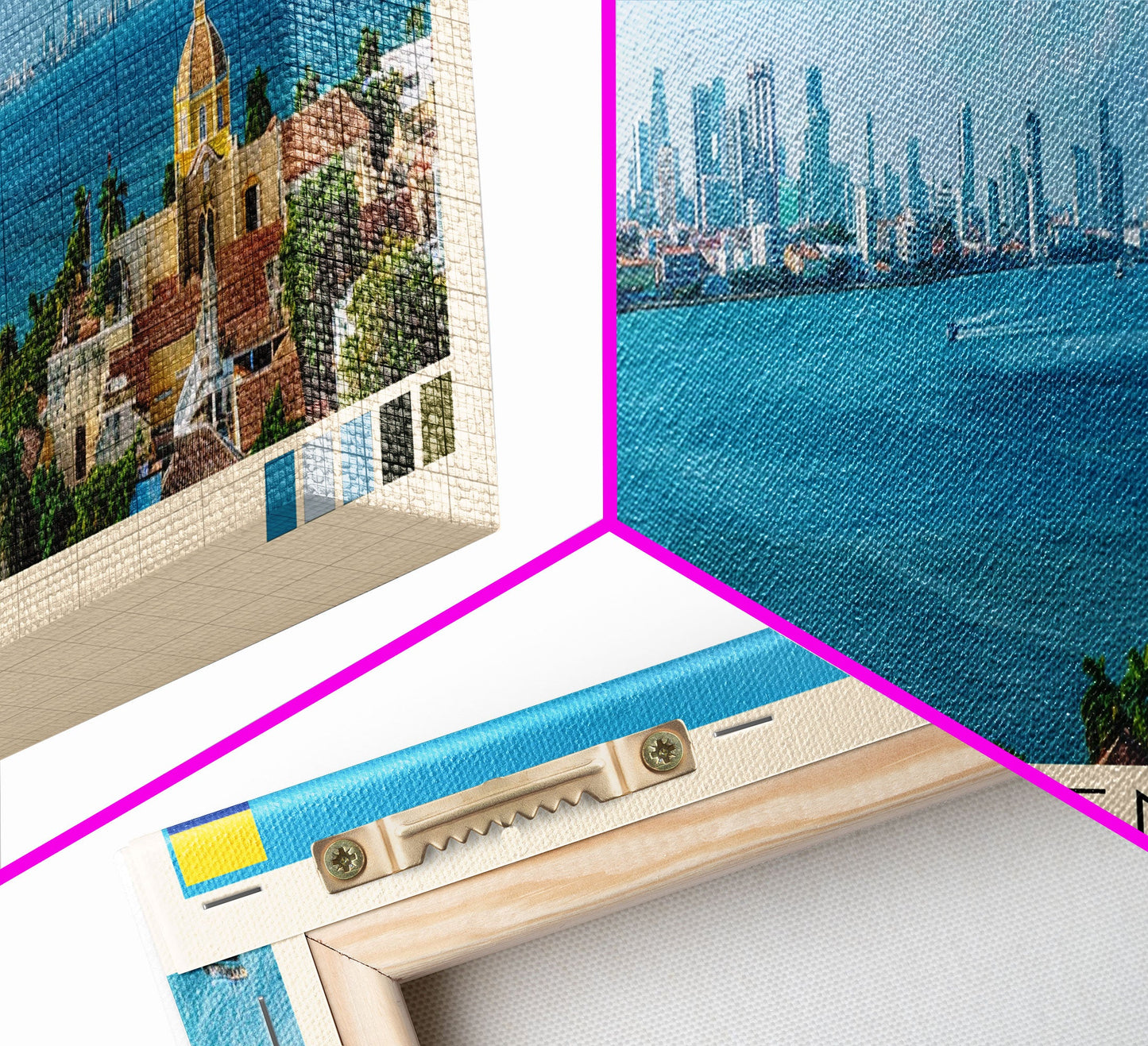 Cartagena, Colombia Panoramic Canvas Print, Cartagena, Colombia Painting, Colombia Art, Cartagena Travel Poster, Travel Art, Housewarming Gift