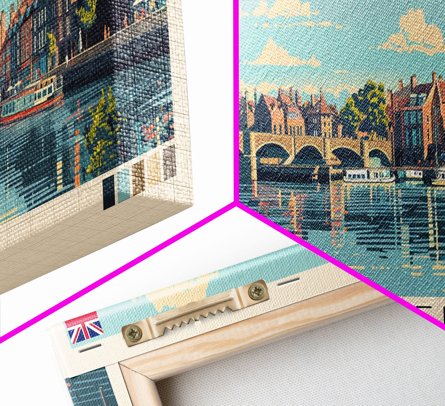 Chester, England Panoramic Canvas Print, Chester, England Painting, England Art, Chester Travel Poster, Travel Art, Living Room Painting