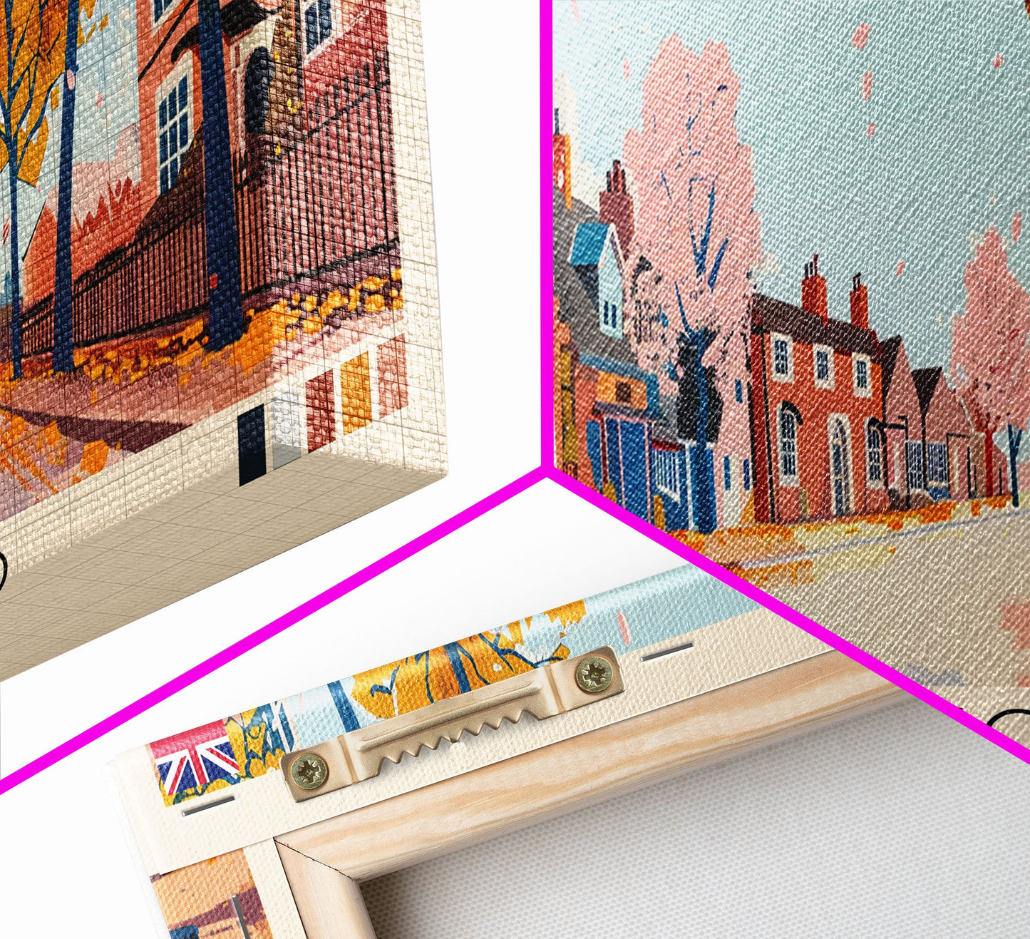 Chelmsford, England Panoramic Canvas Print, Chelmsford, England Painting, England Art, Chelmsford Travel Poster, Travel Art, Guest Room Painting