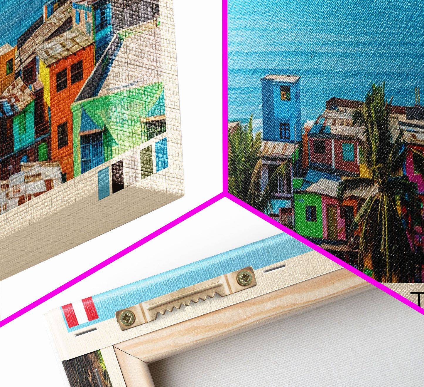 Chimbote, Peru Panoramic Canvas Print, Chimbote, Peru Painting, Peru Art, Chimbote Travel Poster, Travel Art, Housewarming Gift