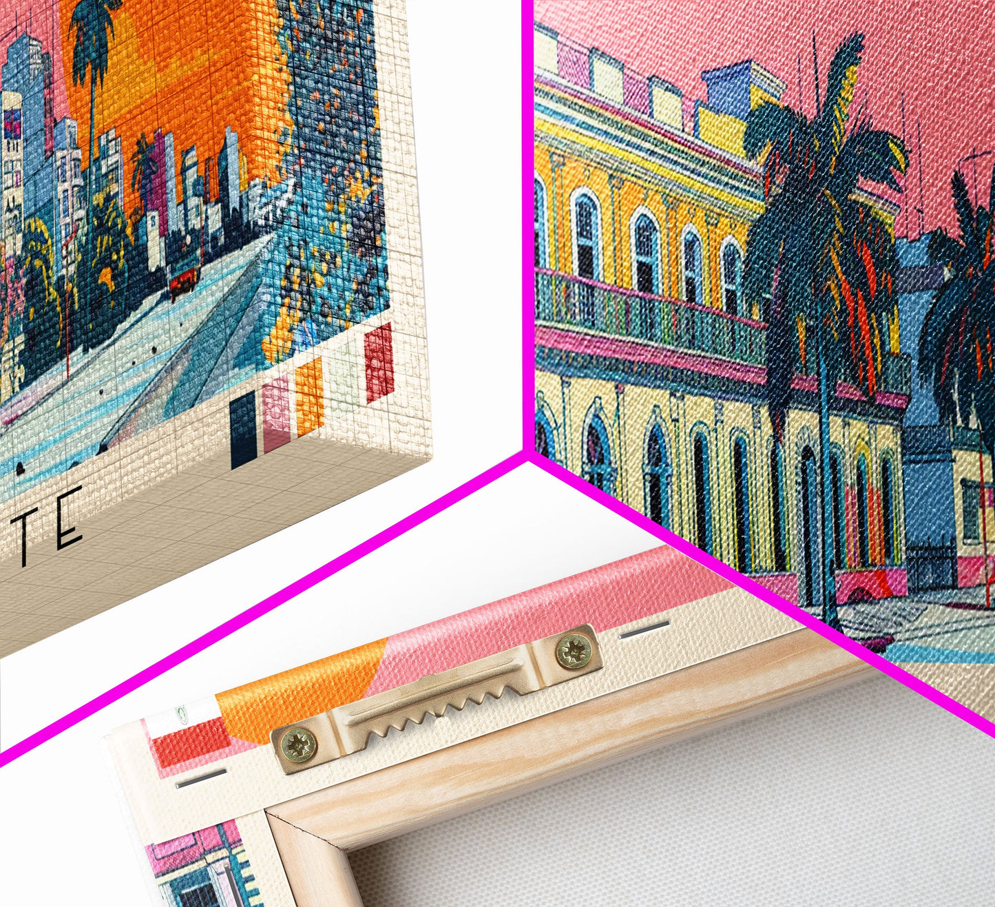 Ciudad del Este, Paraguay Panoramic Canvas Print, Ciudad del Este, Paraguay Painting, Paraguay Art, Ciudad del Este Travel Poster, Travel Art, Guest Room Painting