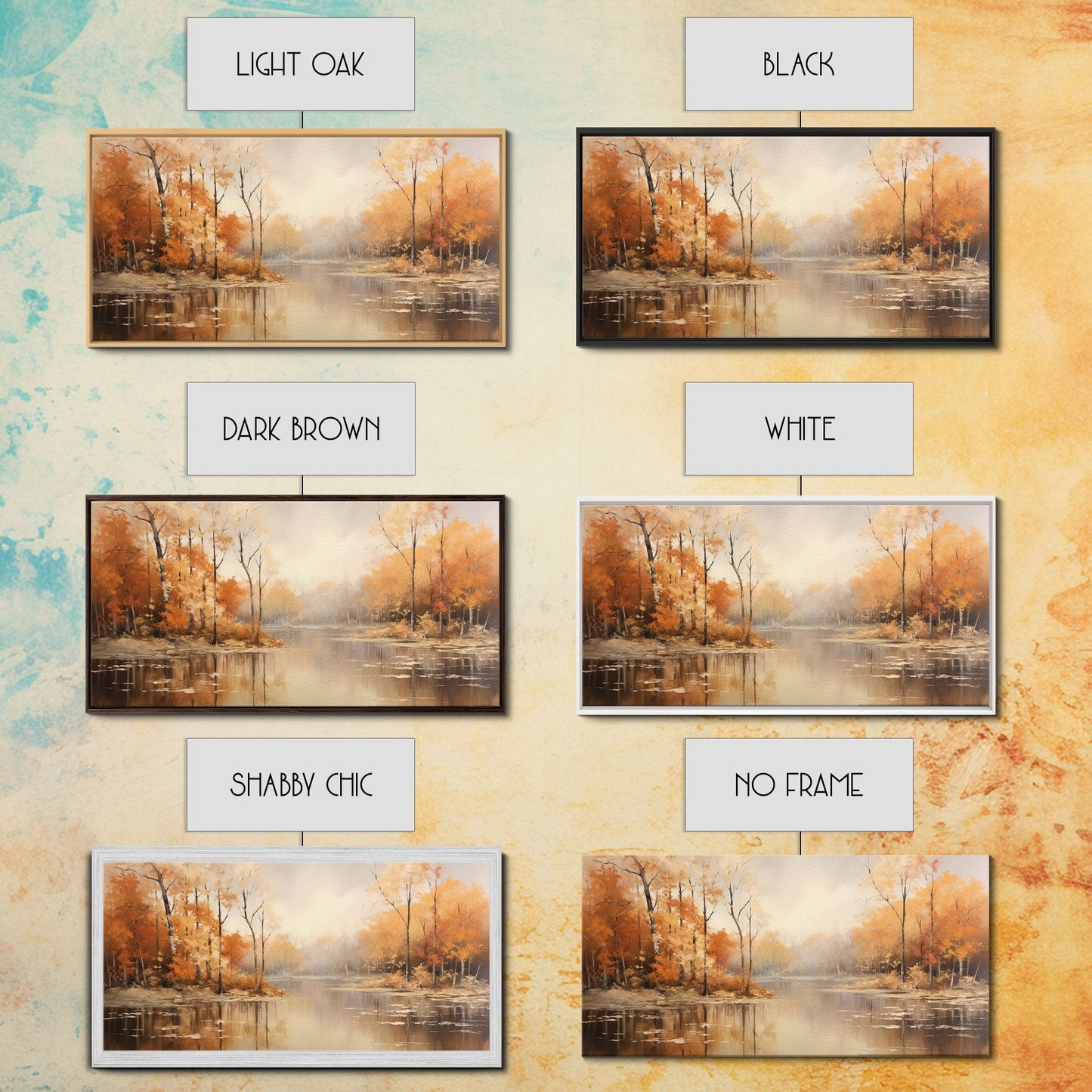 Fall Centerpiece Landscape Painting Canvas Print, Autumn Decor, Fall Centerpiece, Fall Home Decor, Fall Wall Decor, Fall Home Decor