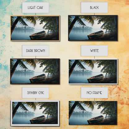 An Abandoned Canoe In The Florida Everglades - Florida Art - Framed Canvas Print - Liminal Spaces - Cool Wall Art - Eclectic Decor