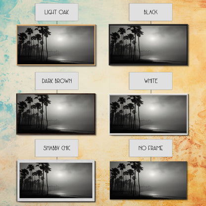 Black And White Florida Rain Storm, Framed Canvas Print, Liminal Art, Liminal Spaces, Framed Wall Art, Office Decor, Dark Moody Art