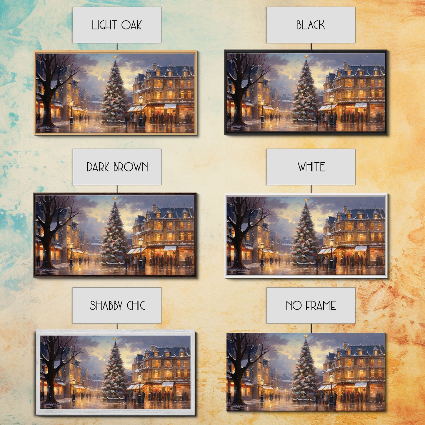 Christmas Tree In The Town Square - Winter Wonderland Canvas Print - Christmas Village - Christmas Decor - Winter Centerpiece