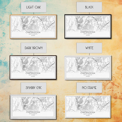 Chattanooga Street Map, Tennessee Map, Map Print, Modern Art, Wall Art, Canvas Art, Cute Room Décor, Wall Art Canvas, Trendy Wall Art