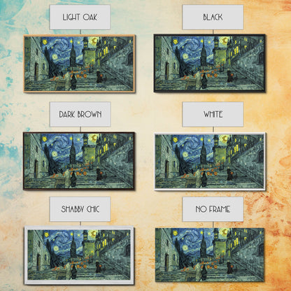 Spooky Gothic Wall Art, Framed Canvas Print, Haunted Staircase