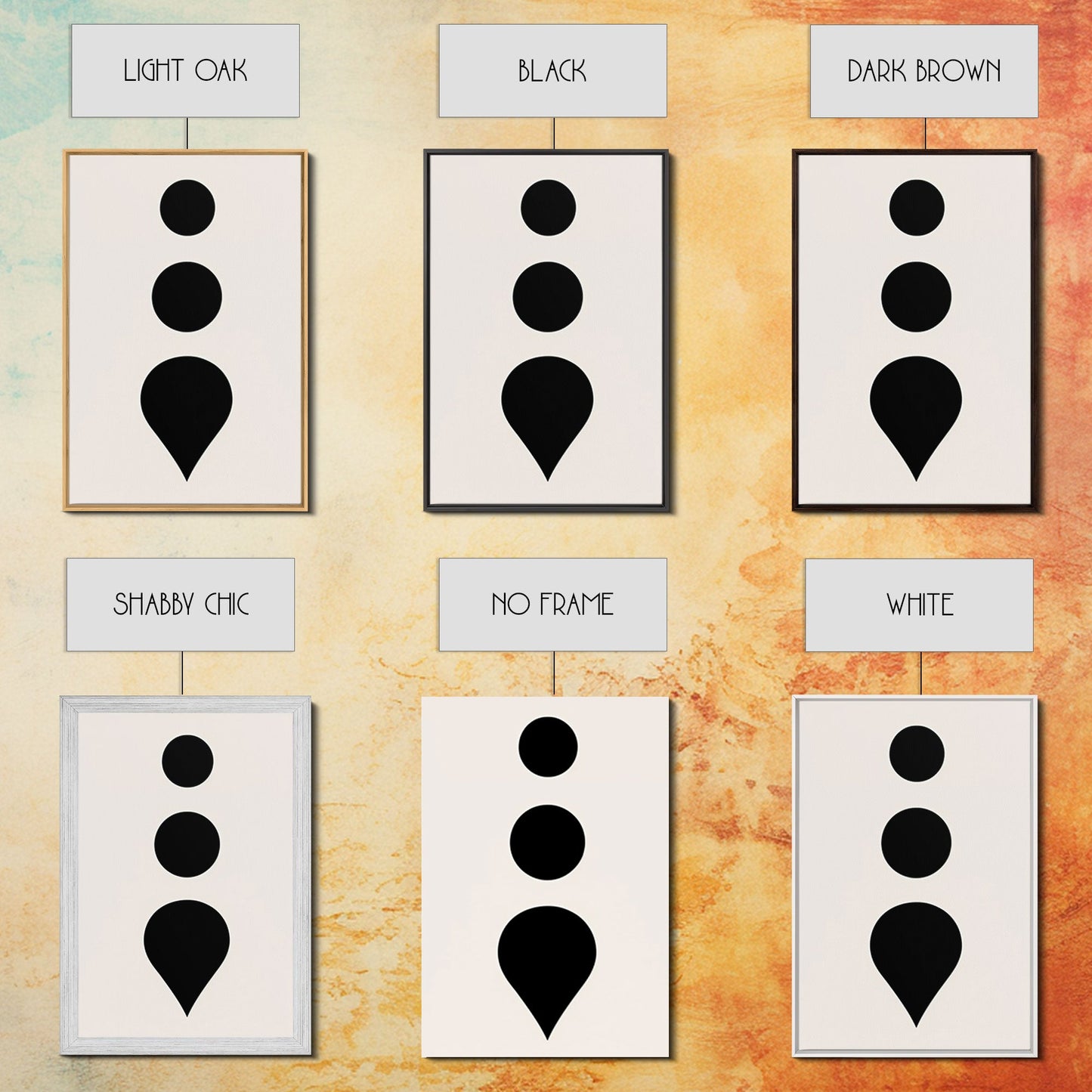 3 Piece Framed Canvas Wall Art Abstract Geometric Shapes, Triptych Wall Decor, Cool Kitchen Art, Above Sofa Art, Unique Art