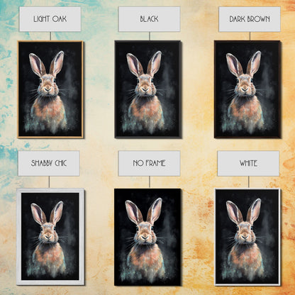 Animal Wall Art, Bunny Art Print, Rabbit Wall Decor, Minimalist Wall Art, Wall Decor, Canvas Print, Wall Art, Framed Canvas Art