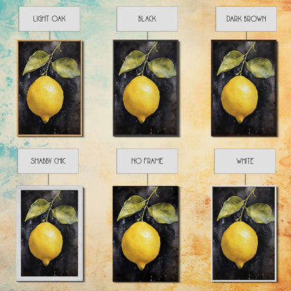 Lemon Wall Decor, Food Art, Fruit Wall Art, Kitchen Wall Art, Minimalist Wall Art, Wall Decor, Canvas Print, Wall Art, Framed Canvas Art