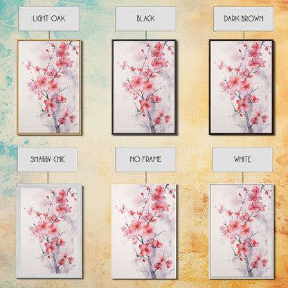 Cherry Blossom, Japanese Wall Art, Floral Wall Print, Nature Art, Canvas Print, Wall Art, Vertical Art, Modern Home Decor, Gift For The Home