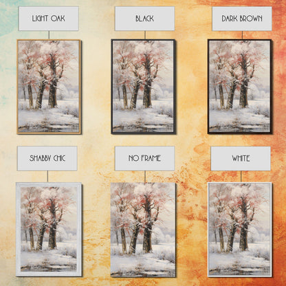 3 Piece Winter Scene, Framed Canvas Prints, Triptych Christmas Painting, Christmas Decor, Winter Art, Christmas Wall art, Xmas Art