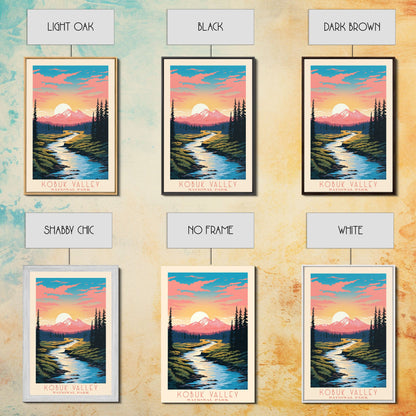 Kobuk Valley Nationalpark, Alaska Reisekunst, Nationalpark-Druck, Minimalistische Reisekunst, Landschaft im Midcentury Modern Retro-Stil