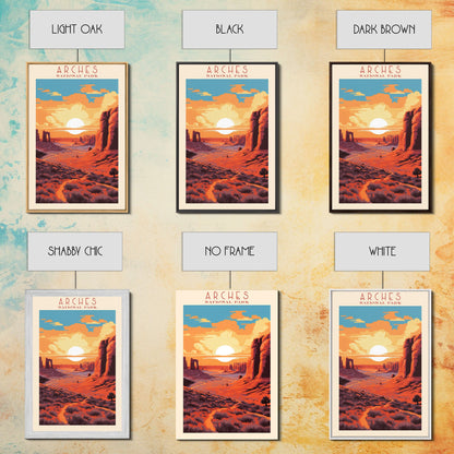 Arches National Park Utah Travel Art, National Park Print, Minimalist Travel Art, Midcentury Modern Style Landscape Painting