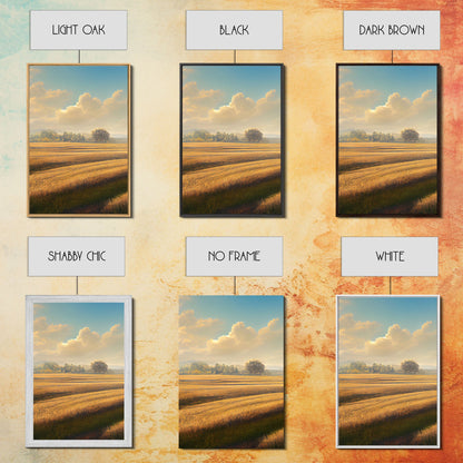 A lone tree in a Texas field, Canvas print, Texan art, Prairies, fields and grass, 3 Piece Wall Art, Ready To Hang Canvas Print