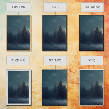 3 Piece Art, Winter Nature Landscape, Framed Canvas Prints, Canvas Art, Large Format Wall Art, Huge Art, Pine Tree Forest Decor