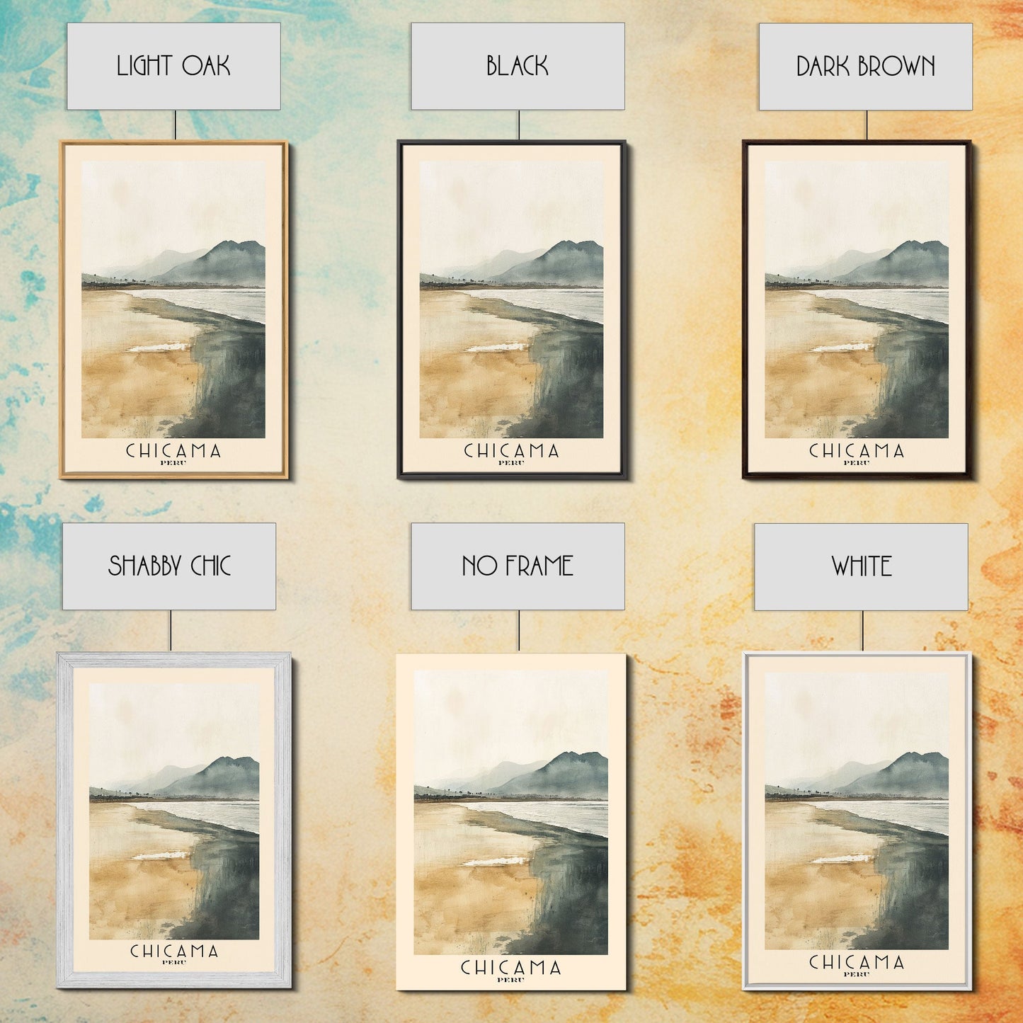 Chicama, Peru Watercolor Beach Print, Vacation Gift, Peru Wall Art, Beach Painting, Beach Decor, Beach Painting