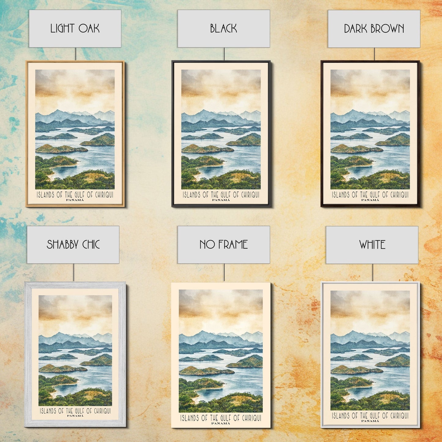 Islands of the Gulf of Chiriqui, Panamá Watercolor Beach Print, Vacation Gift, Panamá Wall Art, Beach Painting, Beach Decor, Beach Painting