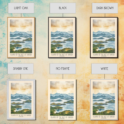 Islands of the Gulf of Chiriqui, Panamá Watercolor Beach Print, Vacation Gift, Panamá Wall Art, Beach Painting, Beach Decor, Beach Painting
