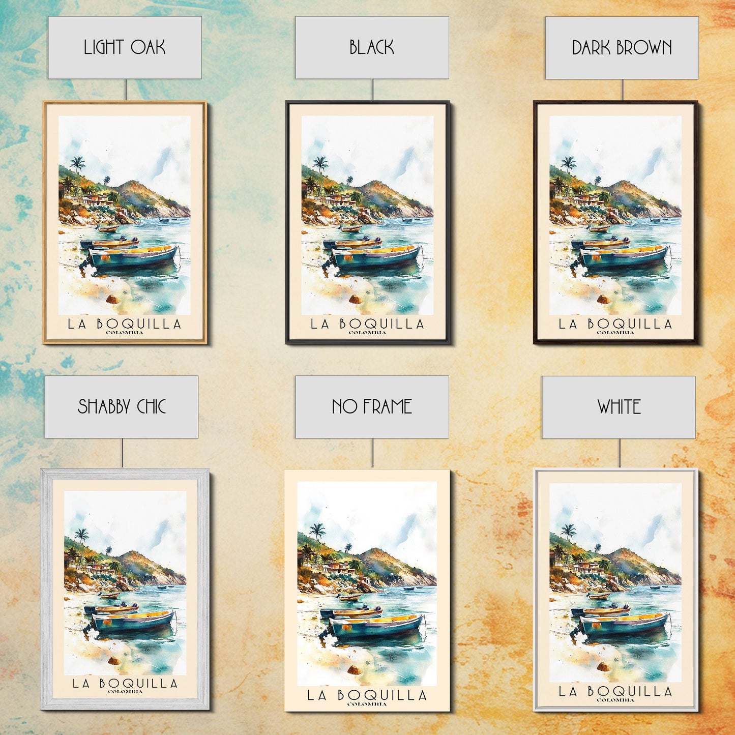 La Boquilla, Colombia Watercolor Beach Print, Vacation Gift, Colombia Wall Art, Beach Painting, Beach Decor, Beach Painting