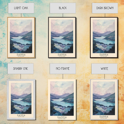 Sanna, Scotland Watercolor Print, Vacation Gift, Scotland Wall Art, Beach Painting, Beach Decor, Large Wall Art, Wood Frame Art