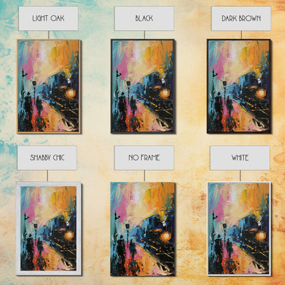 Haunted Carnival Ride at Night Framed Canvas Print, Halloween Wall Art, Spooky Home Decor, Ghostly, Haunted Amusement Park, Halloween Art