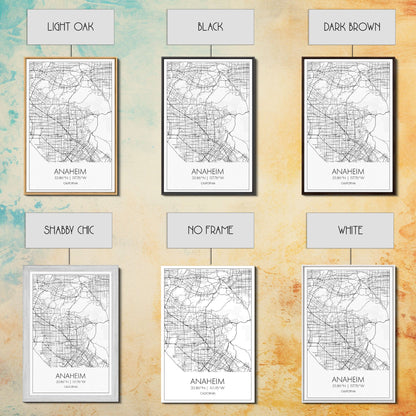 Anaheim Street Map, California Map, City Map Wall Decor, Travel Map, Minimalist, Modern Art, Wall Art, Canvas Print, Canvas Wall Art