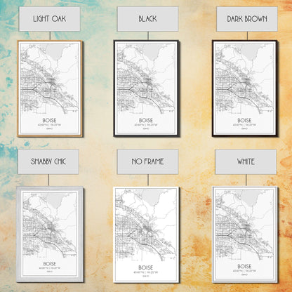 Boise Street Map, Idaho Map, City Map Art, Modern Wall Art, Wall Art, Canvas Print, Canvas Wall Art, Home Décor Wall Art, Travel Print