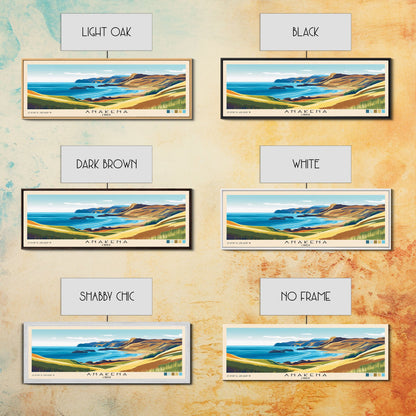 Anakena, Chile Panoramic Print, Vacation Gift, Chile Wall Art, Beach Painting, Beach Decor, Beach Or Lakehouse Art